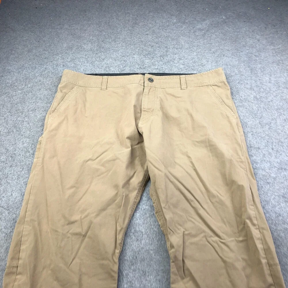 Kuhl Pants Mens 42x30 Beige Canvas Khakis Relaxed Straight Workwear Pockets - Picture 3 of 10